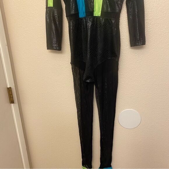 Revolution Dance black neon unitard costume ELECTRIC TOUCH RC22775 LC child - Picture 6 of 16